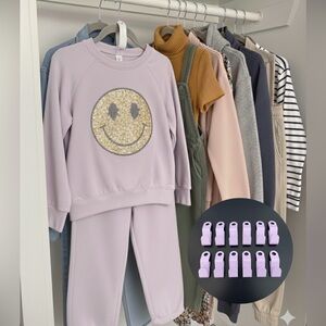 Set of 12 Custom Made Vertical Hanger Hooks for Organizing Outfits, Matching Set